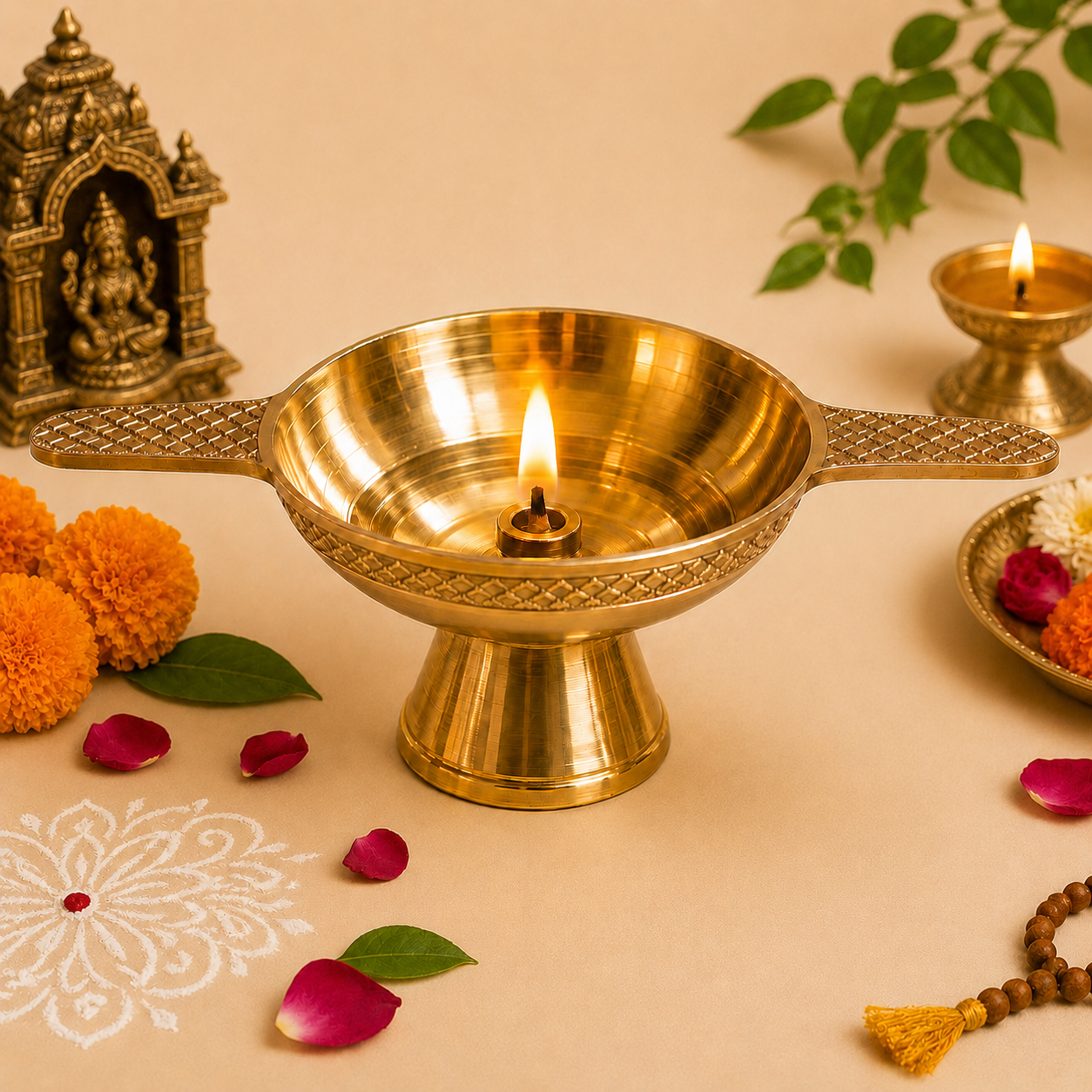 Jyot Brass Diya – Traditional Brass Lamp for Pooja & Spiritual Rituals
