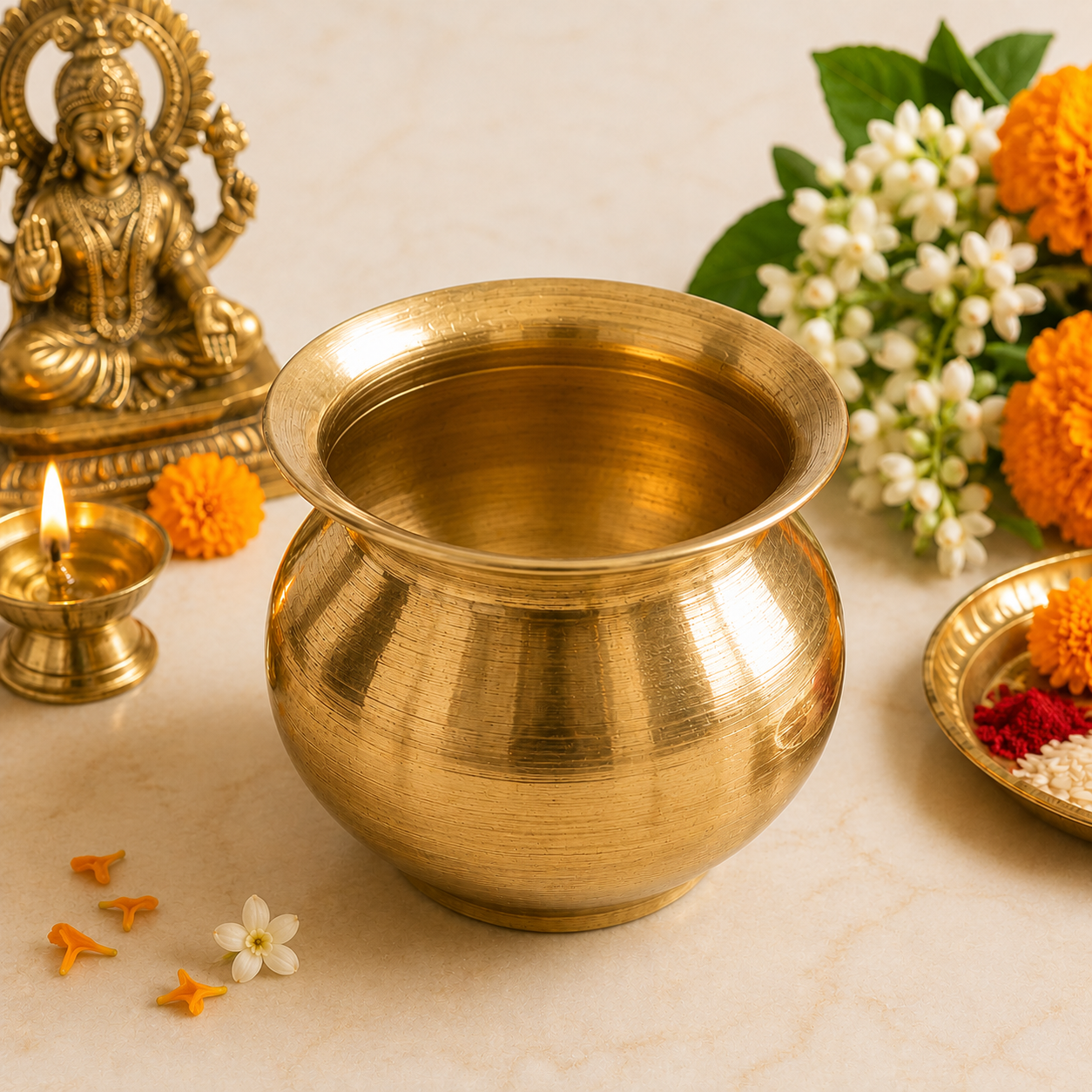 Puja Brass Kalash Lota – 200ML Water Capacity
