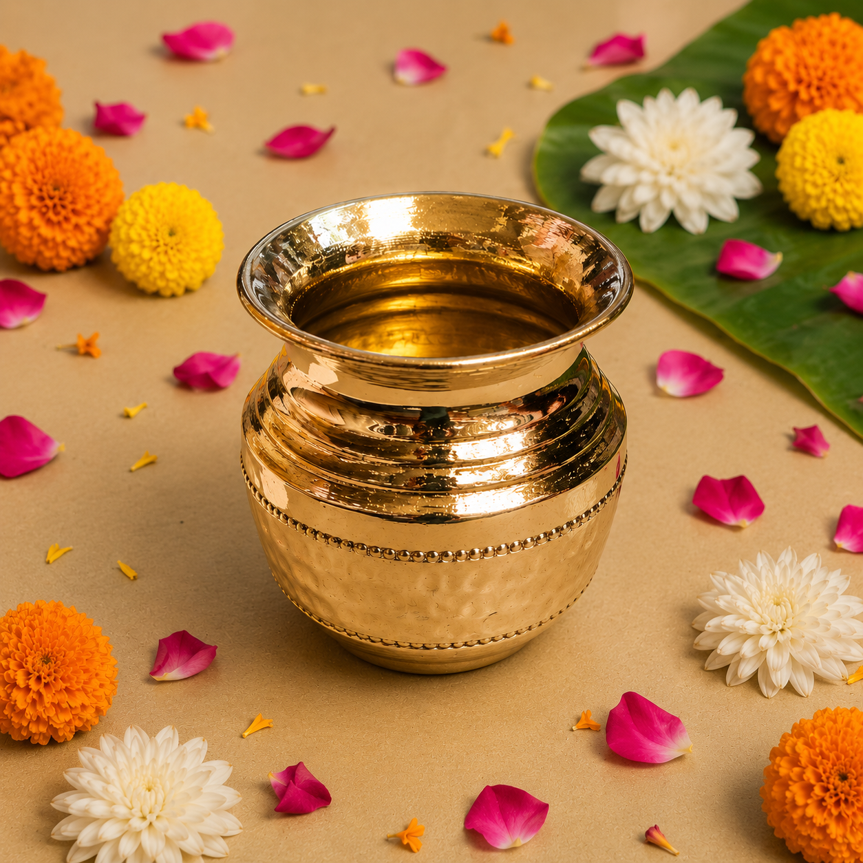 Rise Brass Lota for Puja | Brass Kalash for Pooja | Pooja Lota for Diwali, Wedding, Mandir Room, Temple, Festival (1 Piece)
