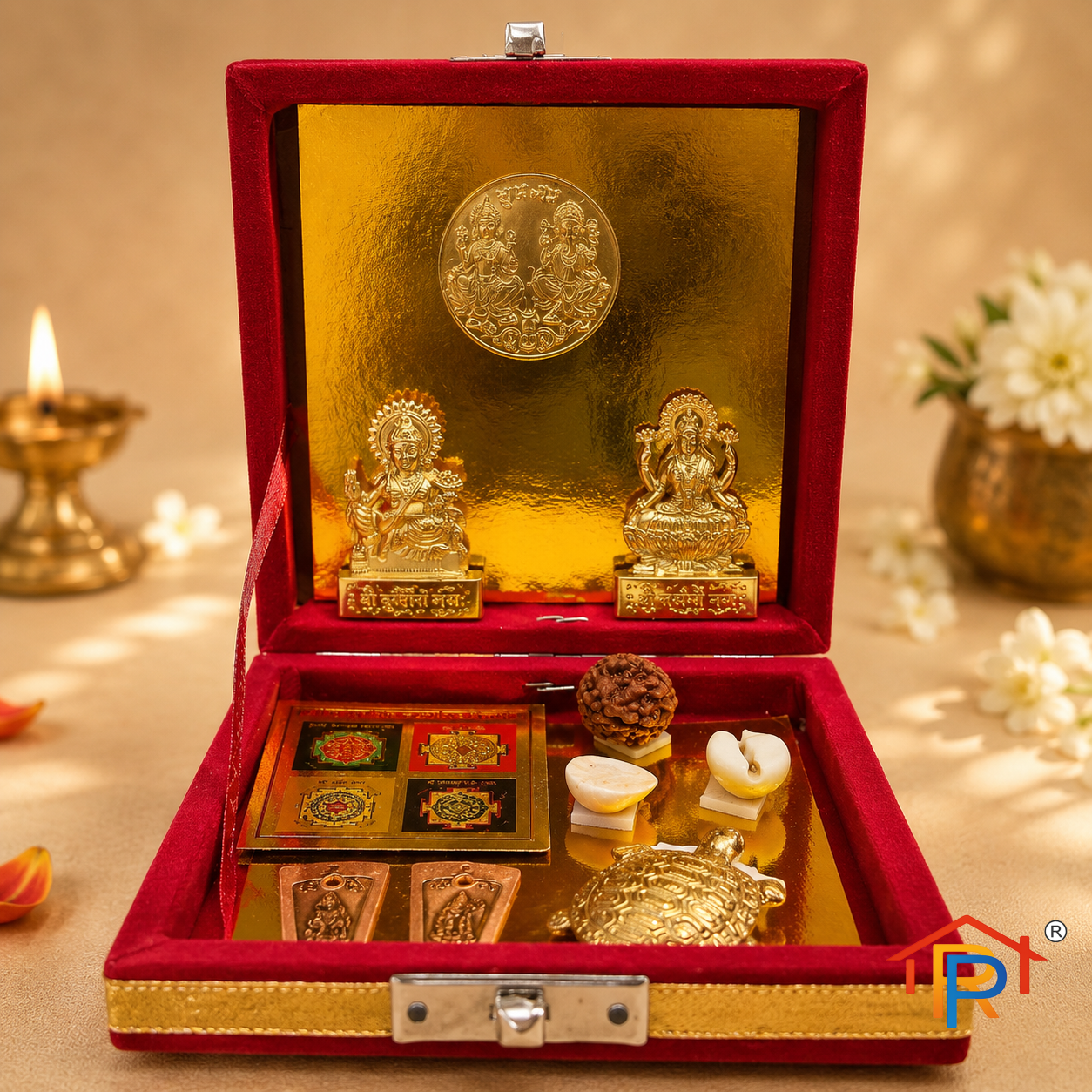 RP PoojaGhar Kuber Lakshmi Yantra | Sacred Wealth & Prosperity Yantra for Puja, Home