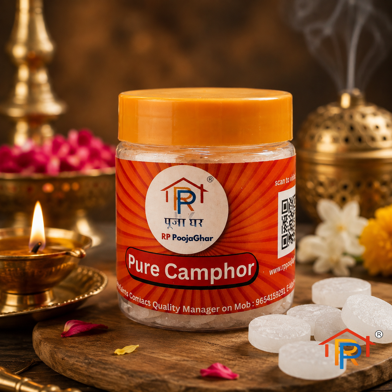 RP PoojaGhar Shubh Kapoor | Premium Pooja Camphor for Aarti, Puja & Havan