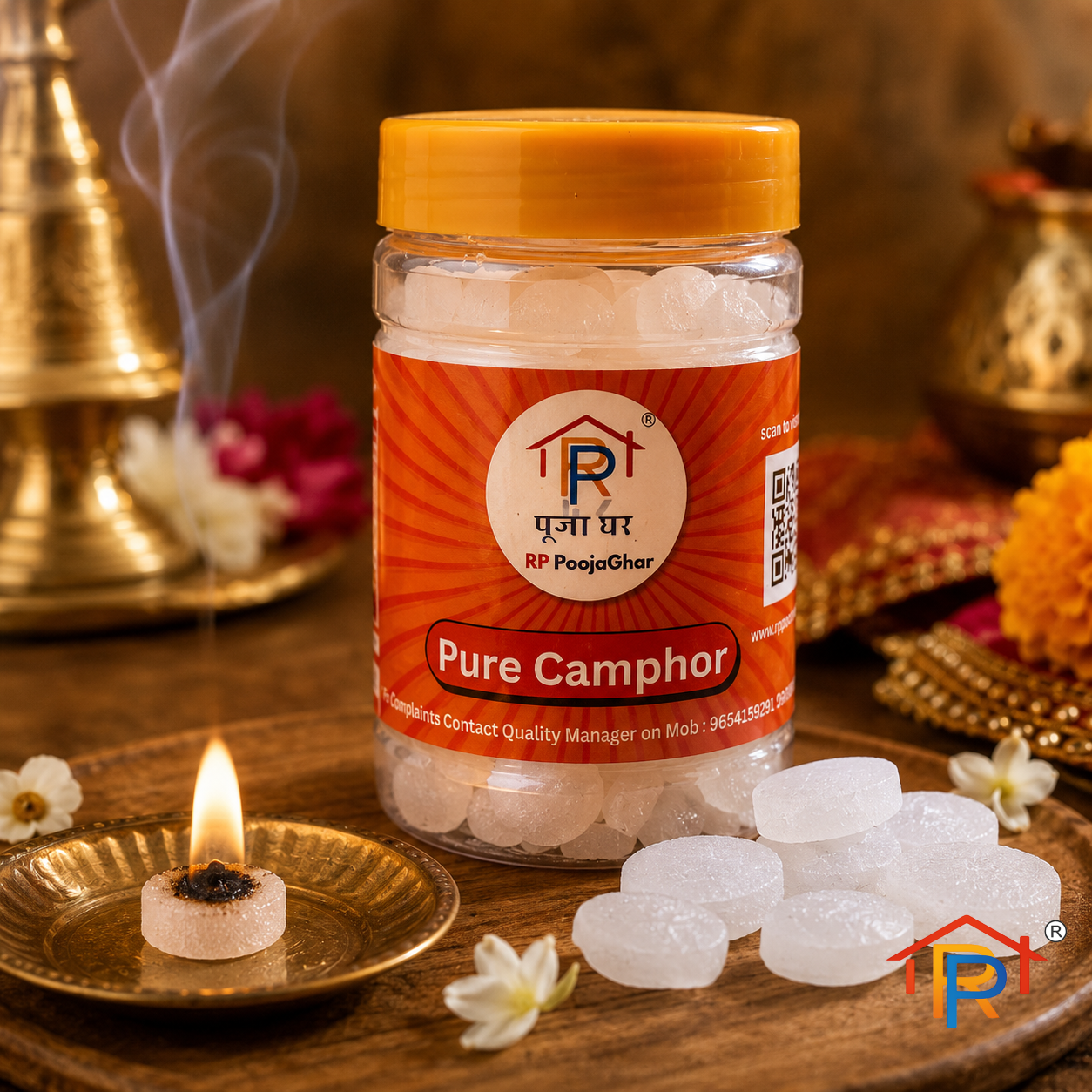 RP PoojaGhar Kapoor Aradhya | Premium Pooja Camphor for Aarti, Puja, Havan & Daily Worship