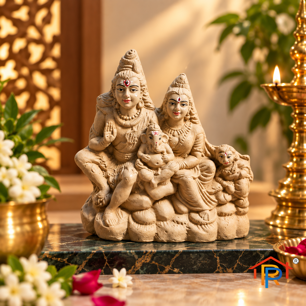 Shiv Parivar Idol | Lord Shiva Family Murti for Home Temple & Puja