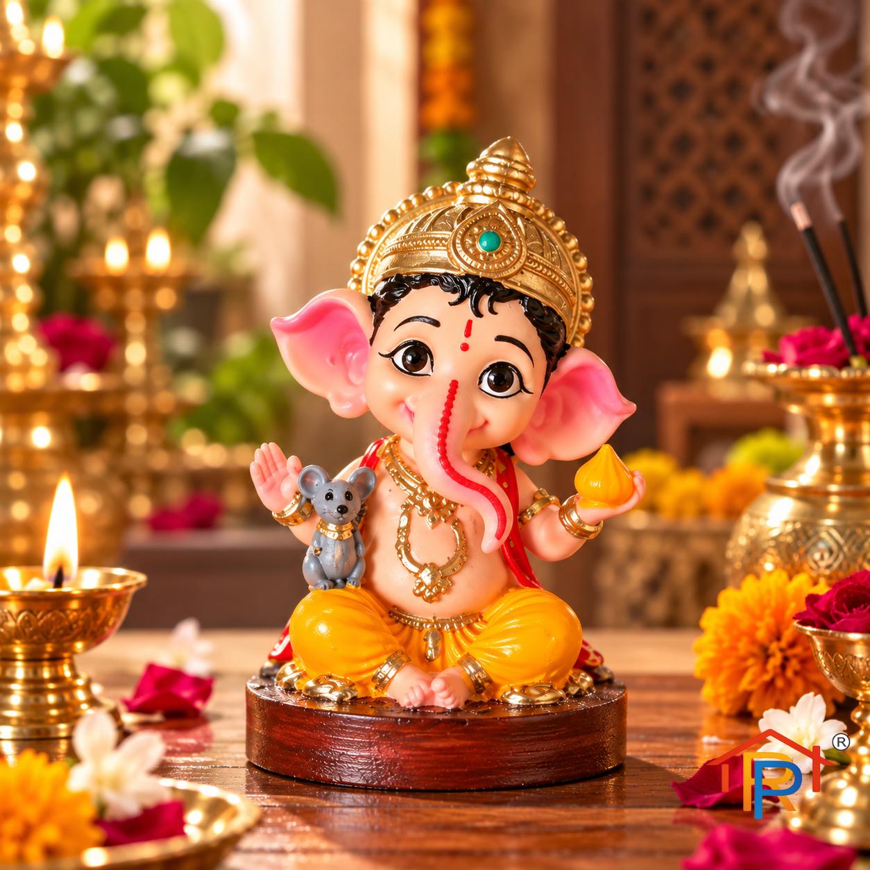 RP PoojaGhar Ganesh Swaroop | Lord Ganesha Idol for Puja, Home Temple, Office & Devotional Décor