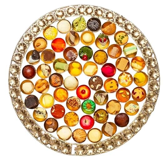 56 Bhog Thali Poojan/Pooja Traditional Thali for Temple, Pooja Room | Chappan Bhoj Thali for Puja (20 Inches - Golden)